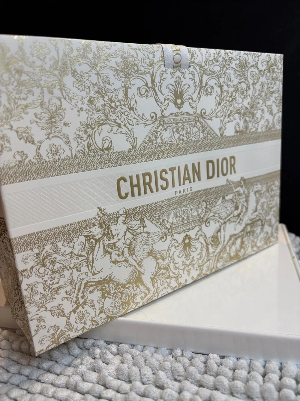 Dior Cream Round Pouch with Pink Butterfly Embroidery & Dior Bag